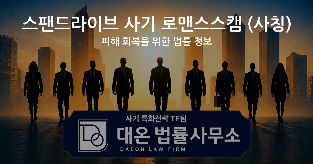 스팬드라이브 사기 로맨스스캠 사칭 피해 회복을 위한 법률 정보 이미지