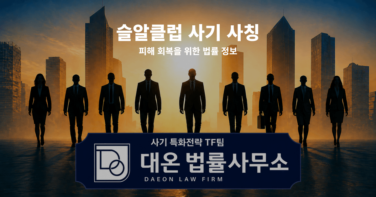 슬알클럽 사기 사칭 피해 회복을 위한 법률 정보 이미지