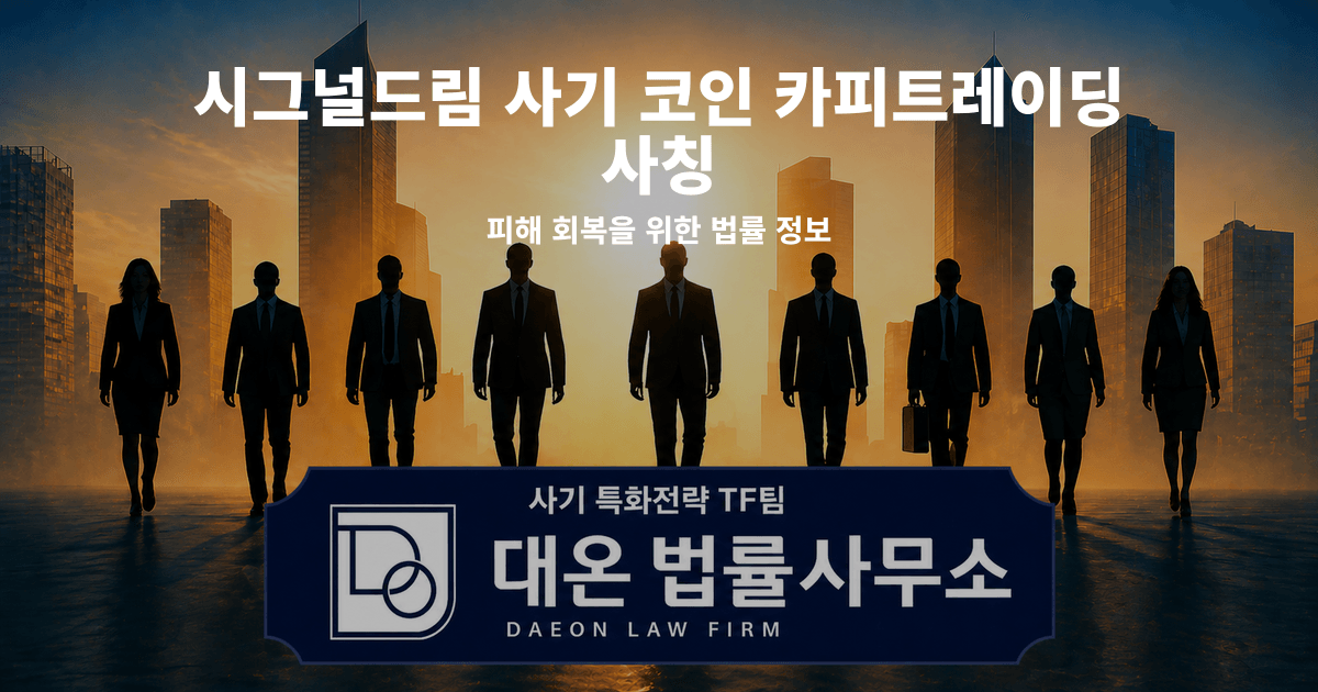 시그널드림 사기 코인 카피트레이딩 사칭 피해 회복을 위한 법률 정보 이미지