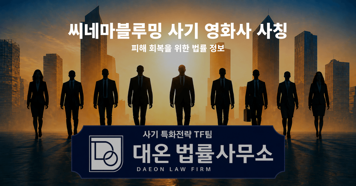 씨네마블루밍 사기 영화사 사칭 피해 회복을 위한 법률 정보 이미지