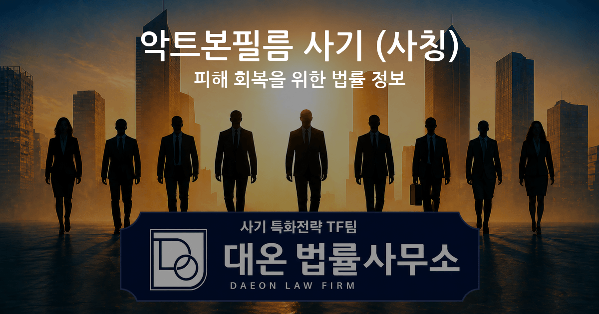 악트본필름 사기 사칭 피해 회복을 위한 법률 정보 이미지