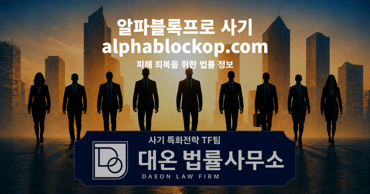 알파블록프로 사기 alphablockop.com 거래소 사칭 피해 회복을 위한 법률 정보 이미지