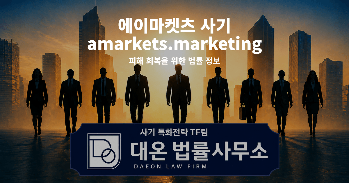 에이마켓츠 사기 amarkets.marketing 주식 사칭 피해 회복을 위한 법률 정보 이미지