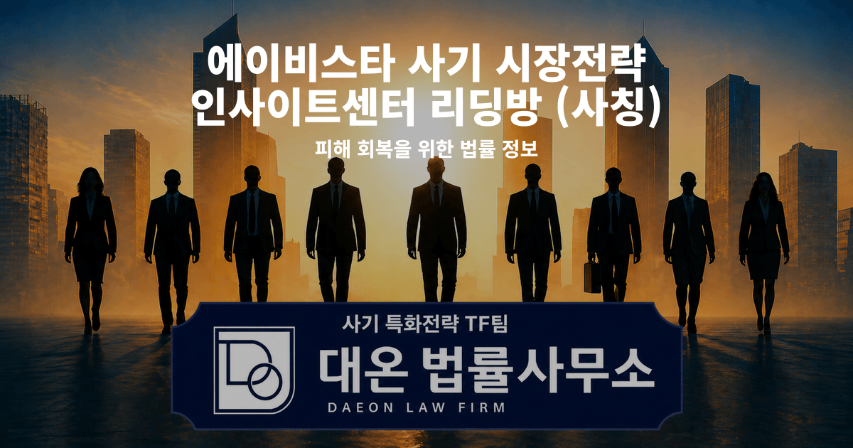 에이비스타 사기 시장전략 인사이트센터 리딩방 사칭 피해 회복을 위한 법률 정보 이미지