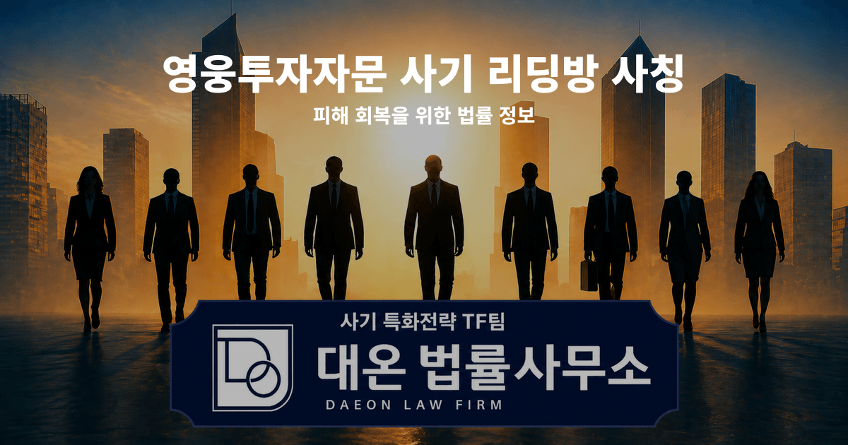 영웅투자자문 사기 리딩방 사칭 피해 회복을 위한 법률 정보 이미지