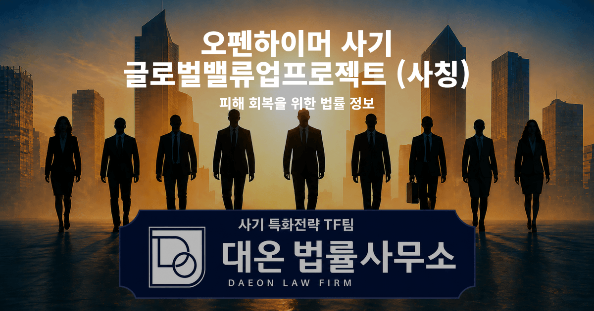 오펜하이머 사기 글로벌밸류업프로젝트 사칭 피해 회복을 위한 법률 정보 이미지