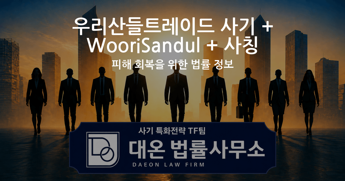 우리산들트레이드 사기 + WooriSandul + 사칭 피해 회복을 위한 법률 정보 이미지
