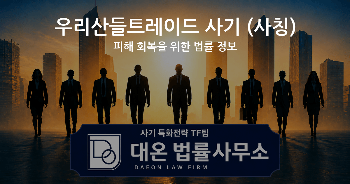우리산들트레이드 사기 사칭 피해 회복을 위한 법률 정보 이미지