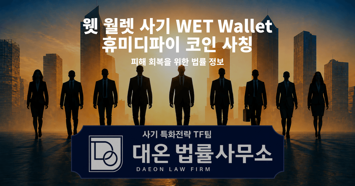 웻 월렛 사기 WET Wallet 휴미디파이 코인 사칭 피해 회복을 위한 법률 정보 이미지