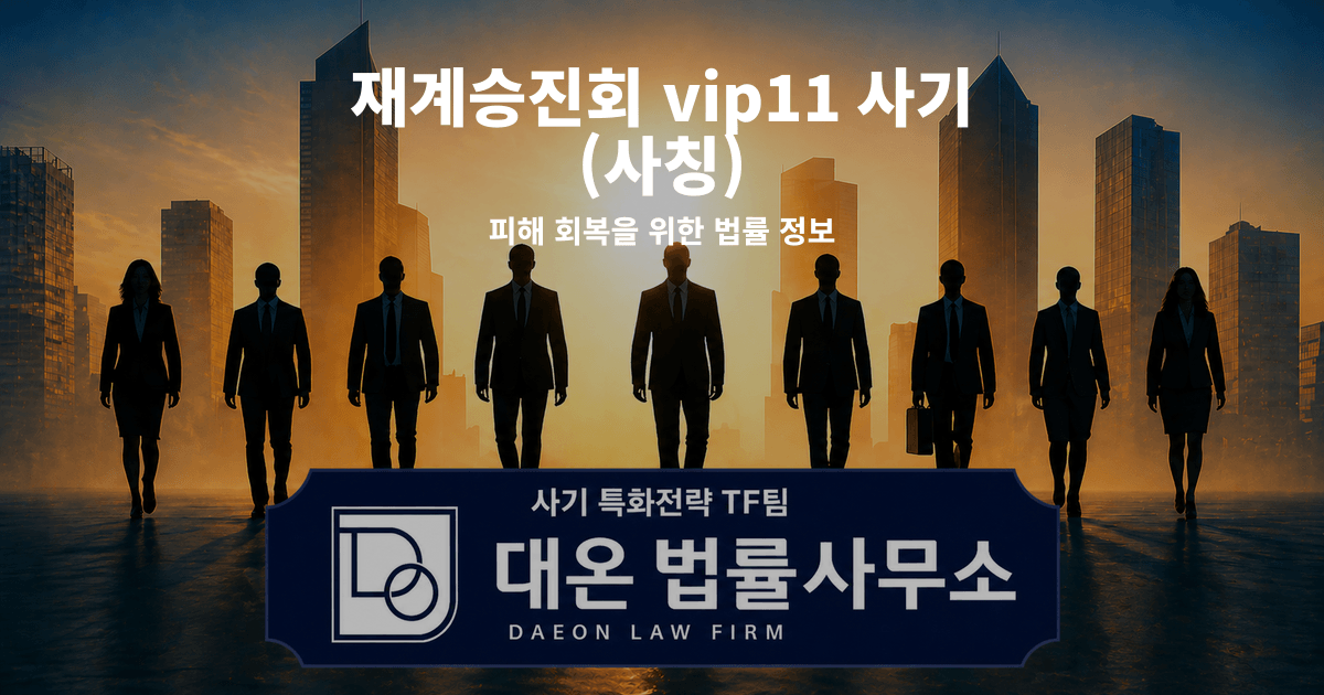재계승진회 vip11 사기 사칭 피해 회복을 위한 법률 정보 이미지