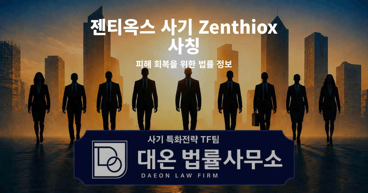 젠티옥스 사기 Zenthiox 사칭 피해 회복을 위한 법률 정보 이미지