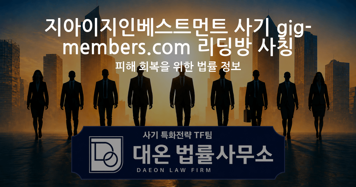 지아이지인베스트먼트 사기 gig-members.com 리딩방 사칭 피해 회복을 위한 법률 정보 이미지