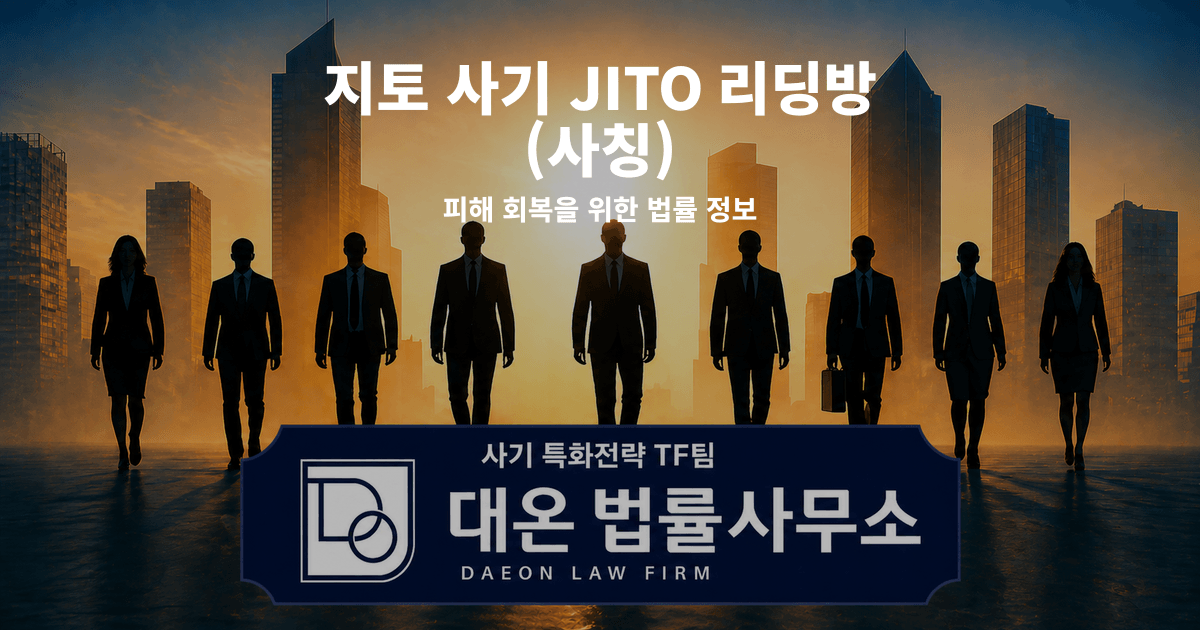 지토 사기 JITO 리딩방 사칭 피해 회복을 위한 법률 정보 이미지