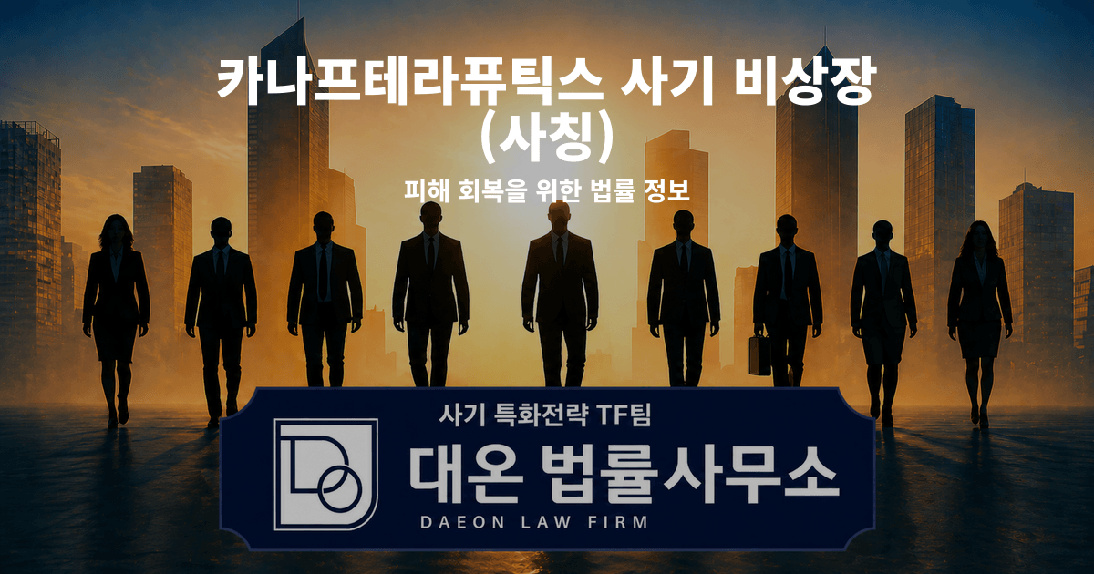 카나프테라퓨틱스 사기 비상장 사칭 피해 회복을 위한 법률 정보 이미지