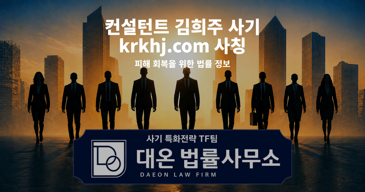 컨설턴트 김희주 사기 krkhj.com 사칭 피해 회복을 위한 법률 정보 이미지