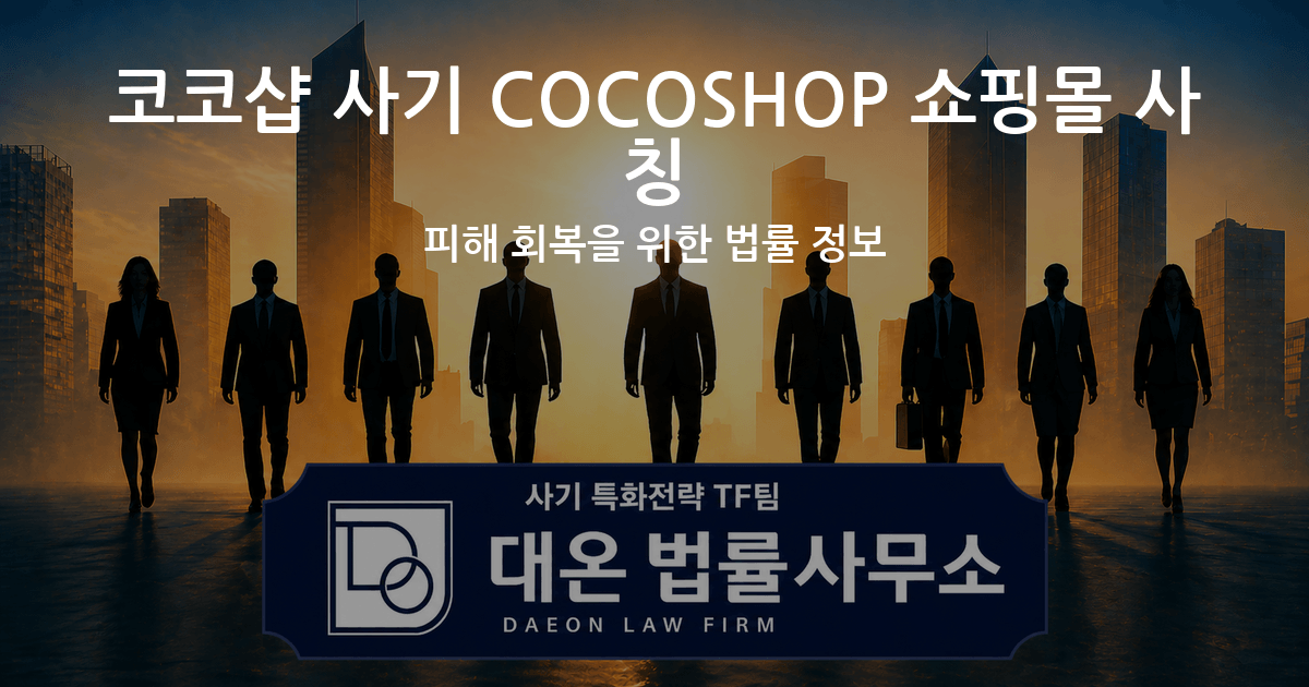 코코샵 사기 COCOSHOP 쇼핑몰 사칭 피해 회복을 위한 법률 정보 이미지