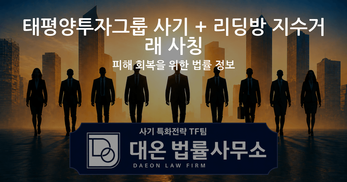 태평양투자그룹 사기 + 리딩방 지수거래 사칭 피해 회복을 위한 법률 정보 이미지