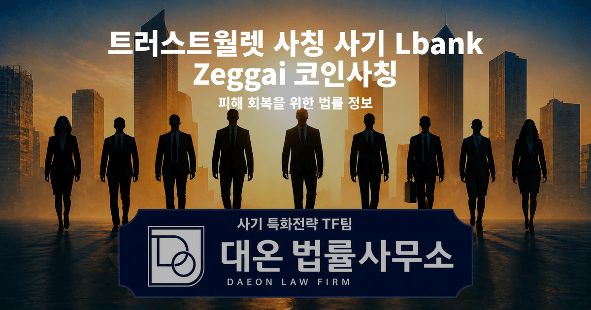 트러스트월렛 사칭 사기 Lbank Zeggai 코인사칭 피해 회복을 위한 법률 정보 이미지