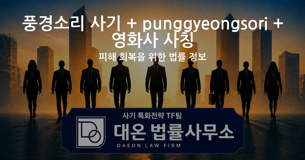 풍경소리 사기 + punggyeongsori + 영화사 사칭 피해 회복을 위한 법률 정보 이미지