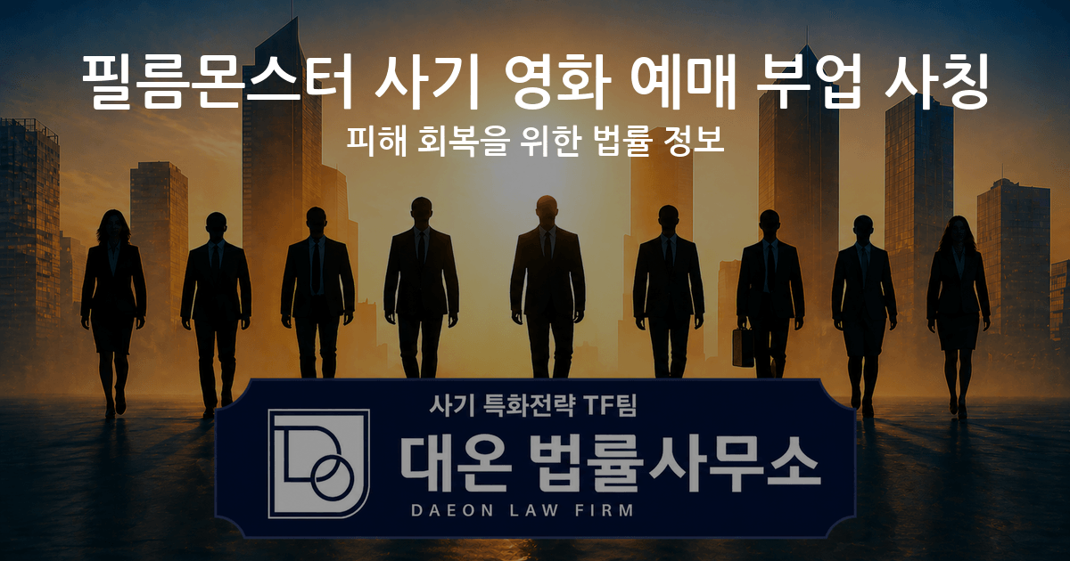 필름몬스터 사기 영화 예매 부업 사칭 피해 회복을 위한 법률 정보 이미지