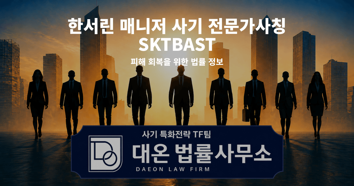 한서린 매니저 사기 전문가사칭 SKTBAST 피해 회복을 위한 법률 정보 이미지