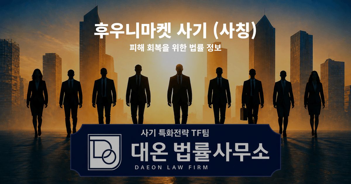 후우니마켓 사기 사칭 피해 회복을 위한 법률 정보 이미지