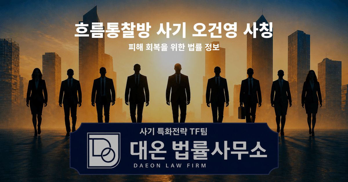 흐름통찰방 사기 오건영 사칭 피해 회복을 위한 법률 정보 이미지